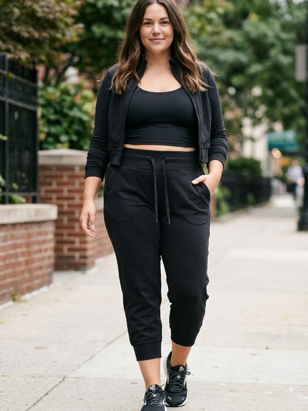 Lululemon Athletica Black Drawstring Cropped Joggers Sweatpants Size 10